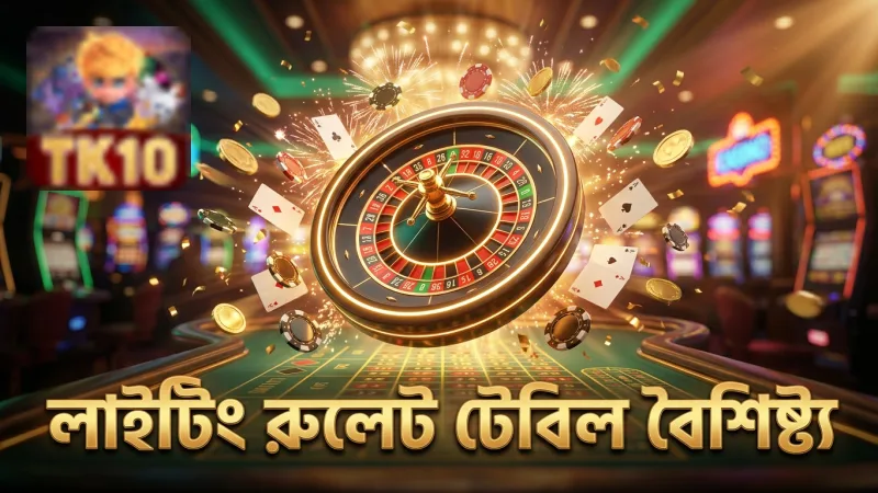 লাইটিং রুলেট টেবিলের বৈশিষ্ট্য এবং নম্বর বিন্যাস দেখায়